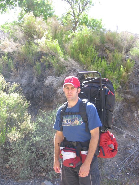 Steve preparing to begin his first ever backpack to Panamint City in April of 2006: